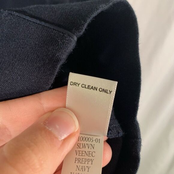 Banana Republic Shift Dress Women's 6 Dark Blue Sleeveless Vneck Zip Back - Picture 5 of 7